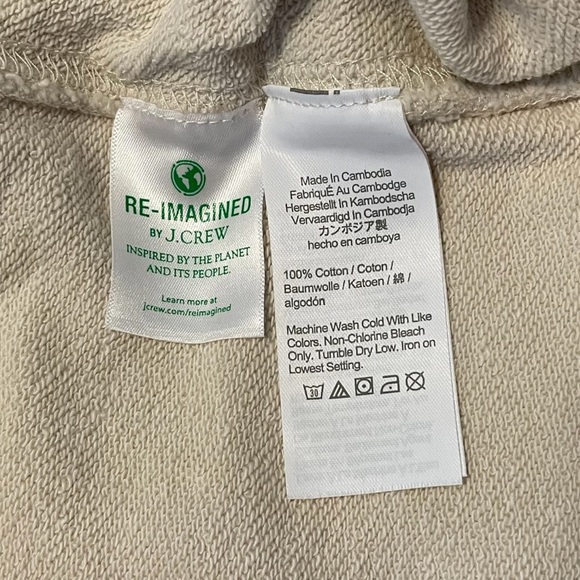 NWT J. Crew University Terry Long Half Zip Tunic Natural Small - Picture 7 of 10